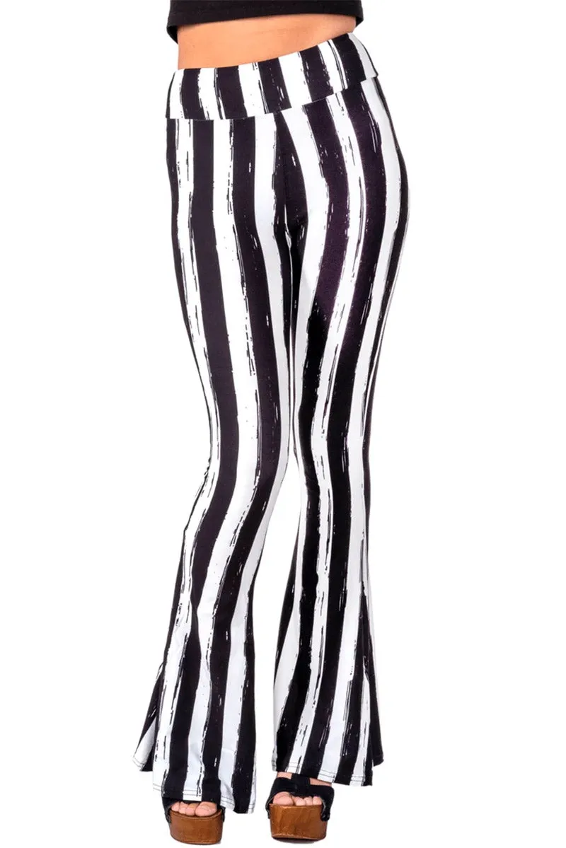 Black and White Striped Hellz Bellz Flares [BLACK/WHITE]