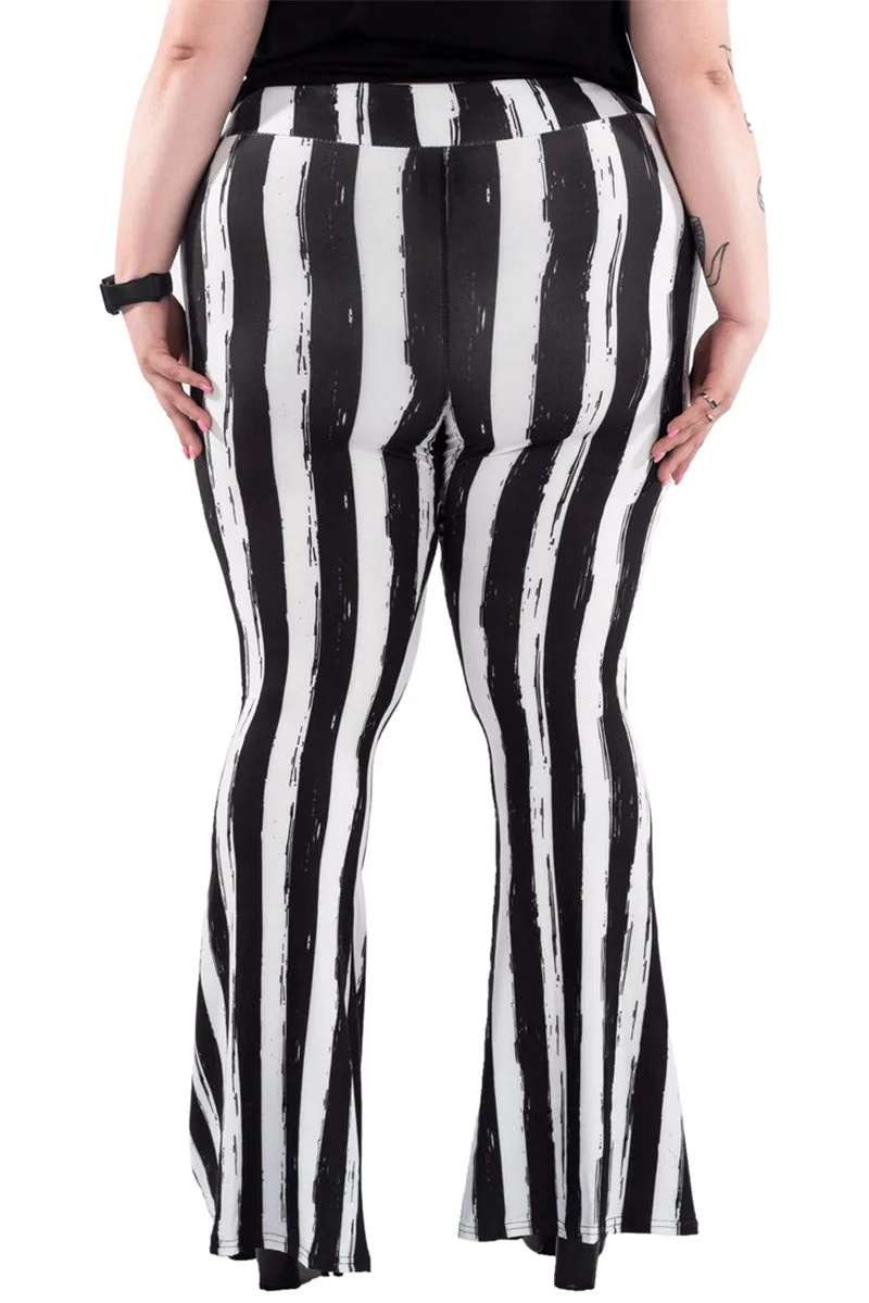 Black and White Striped Hellz Bellz Flares [BLACK/WHITE]