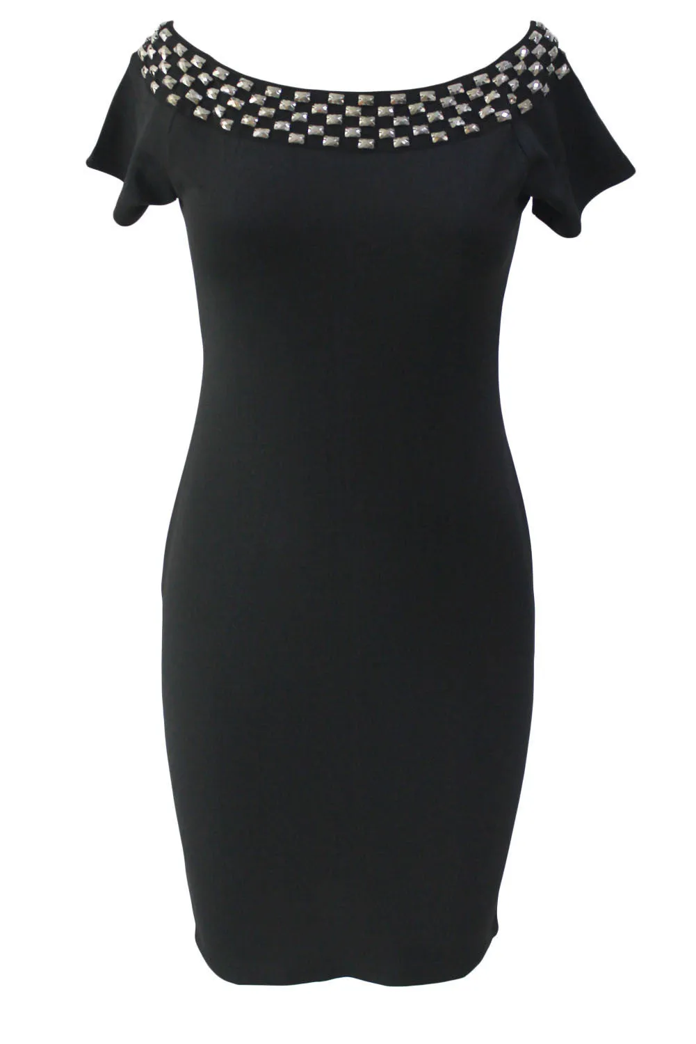 Black Bodycon Wiggle Short Sleeve Dress