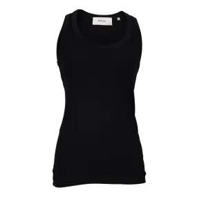 Black Cotton Tank Top