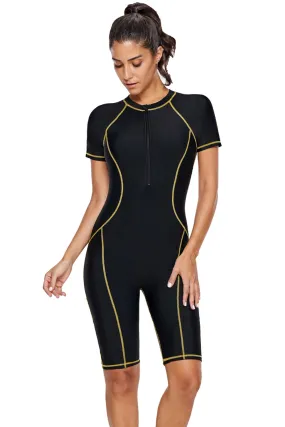 Black Front Zip Beach Wetsuit