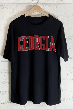 BLACK GEORGIA PUFF OVERSIZE GRAPHIC TEE