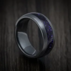 Black Titanium and DiamondCast Inlay Men's Ring Custom Made