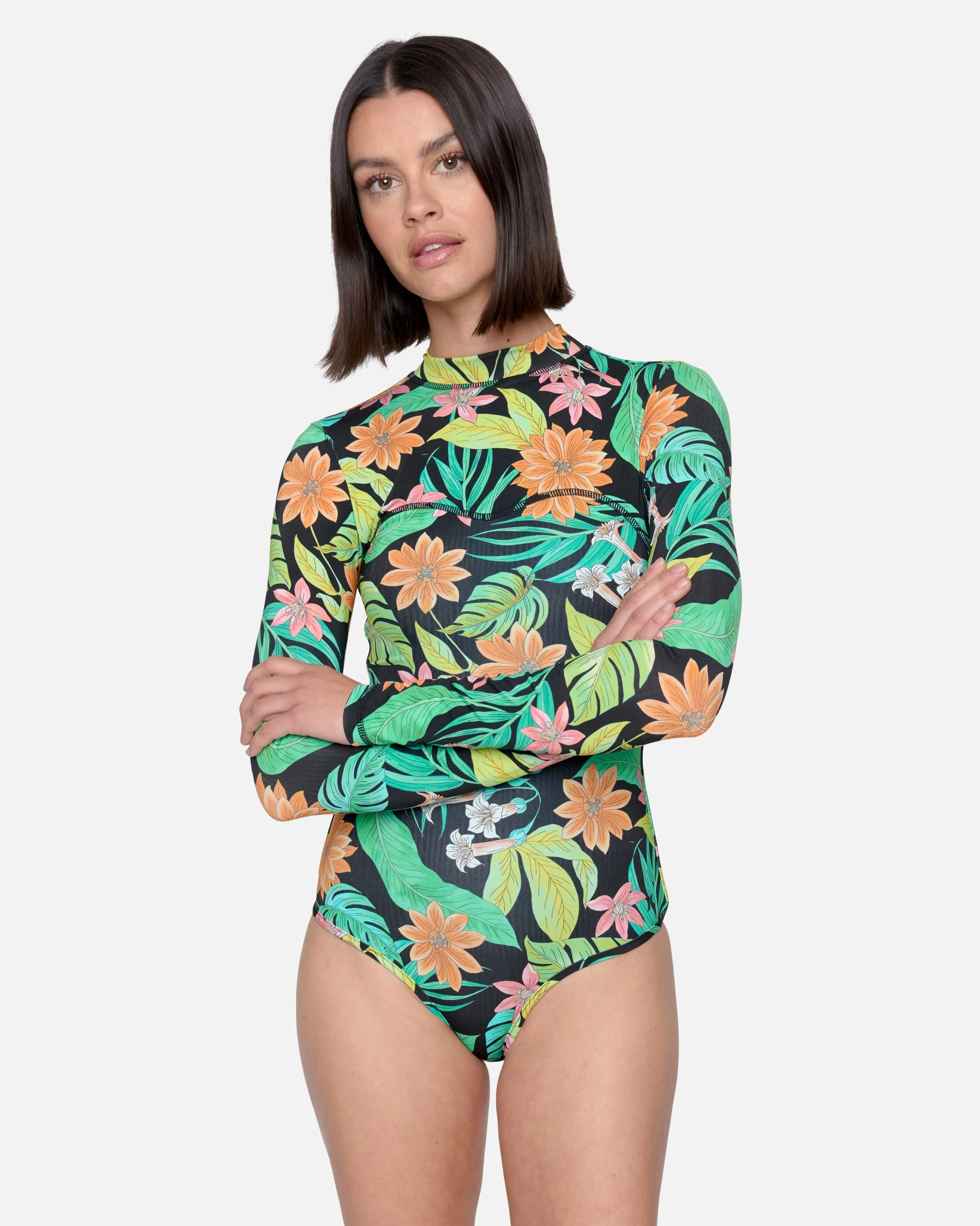 Bloom Wash Zip Back Cheeky Surfsuit