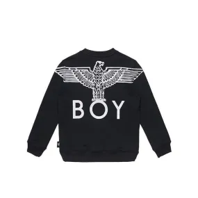 BOY EAGLE BACKPRINT KIDS SWEATSHIRT - BLACK