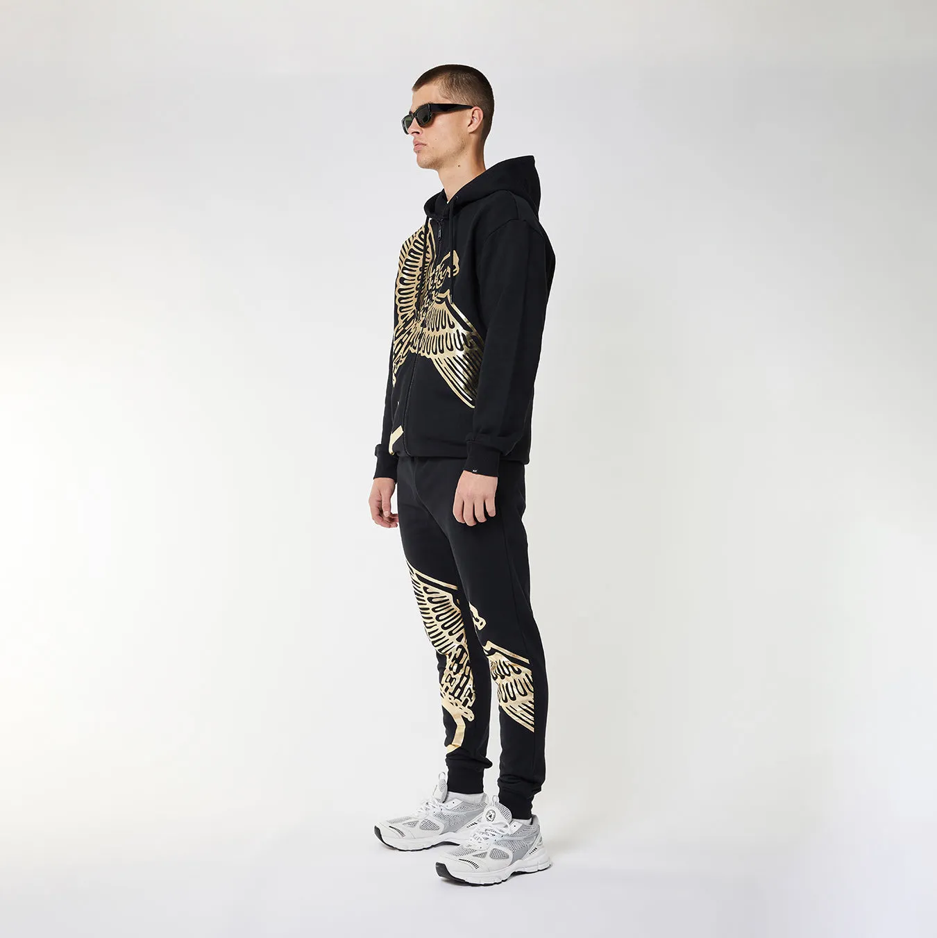 BOY WINGSPAN ZIP HOODIE - BLACK/GOLD