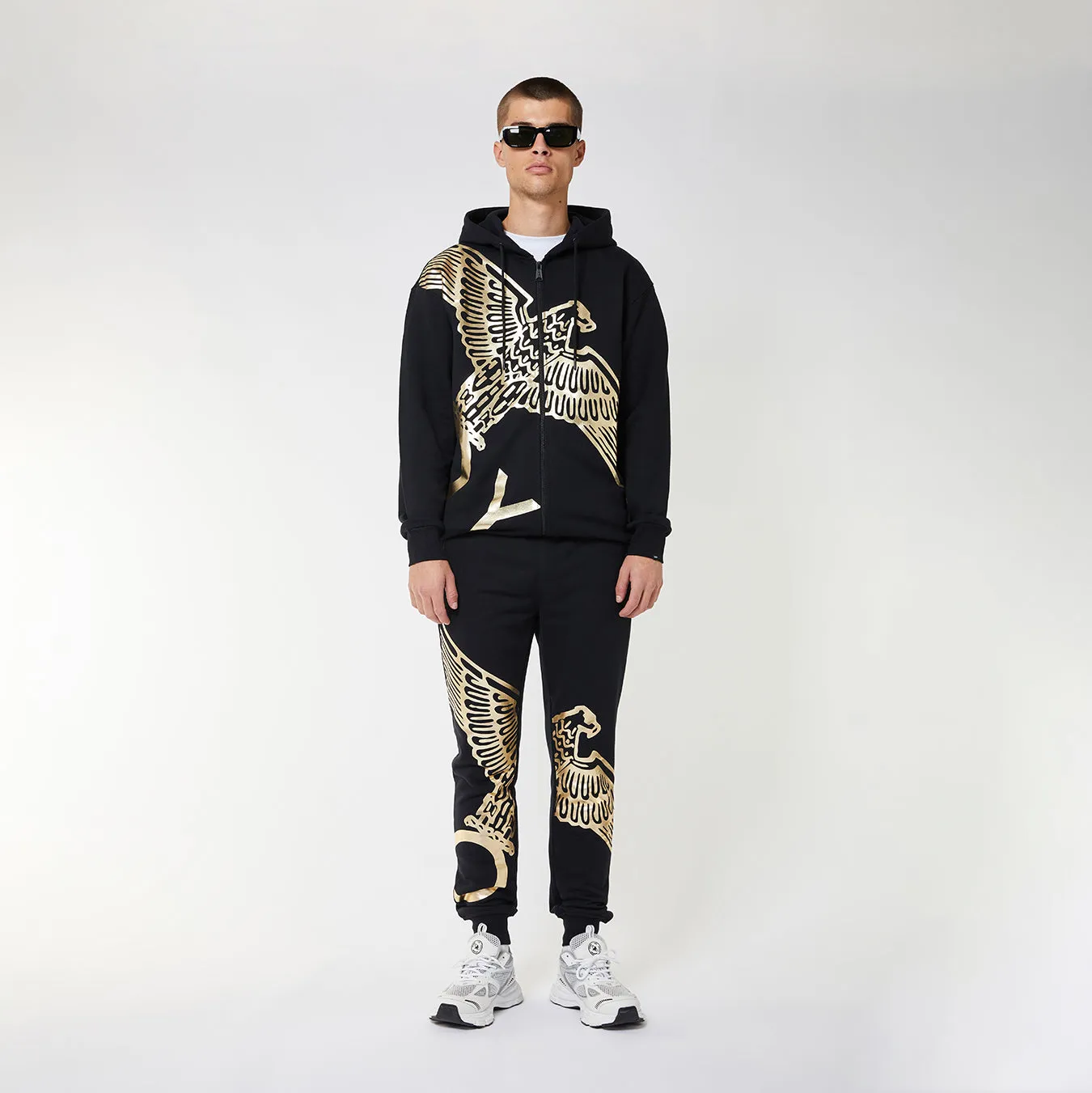 BOY WINGSPAN ZIP HOODIE - BLACK/GOLD