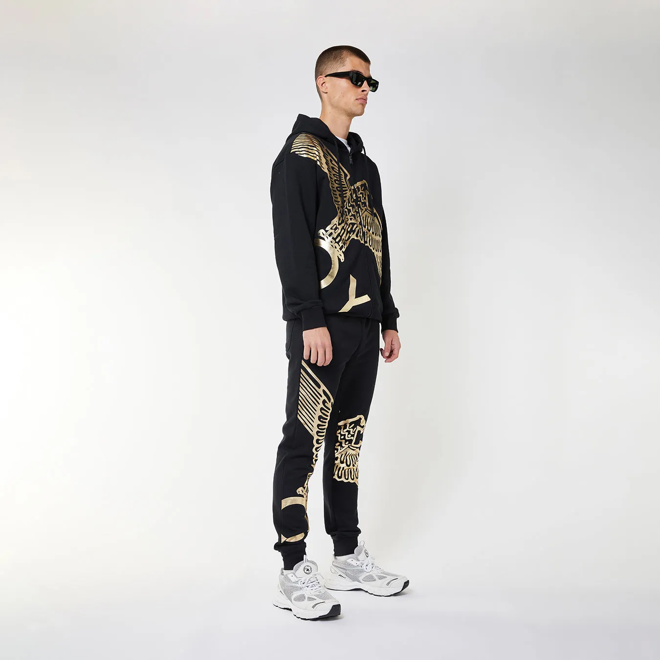 BOY WINGSPAN ZIP HOODIE - BLACK/GOLD