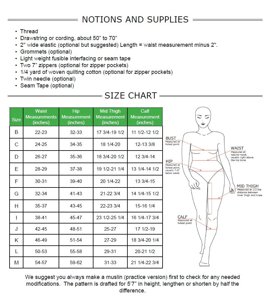 Brassie Joggers PDF Sewing Pattern B-M