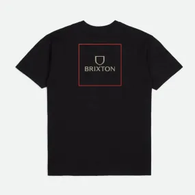 BRIXTON Alpha Square S/S Standard Tee - Black/Red