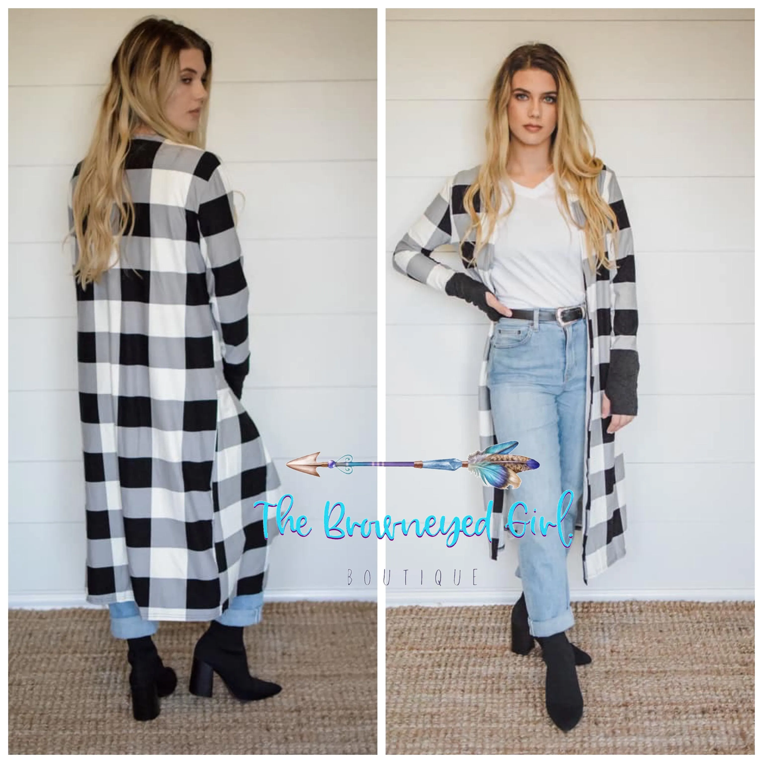 Buffalo Plaid Cardigan Long