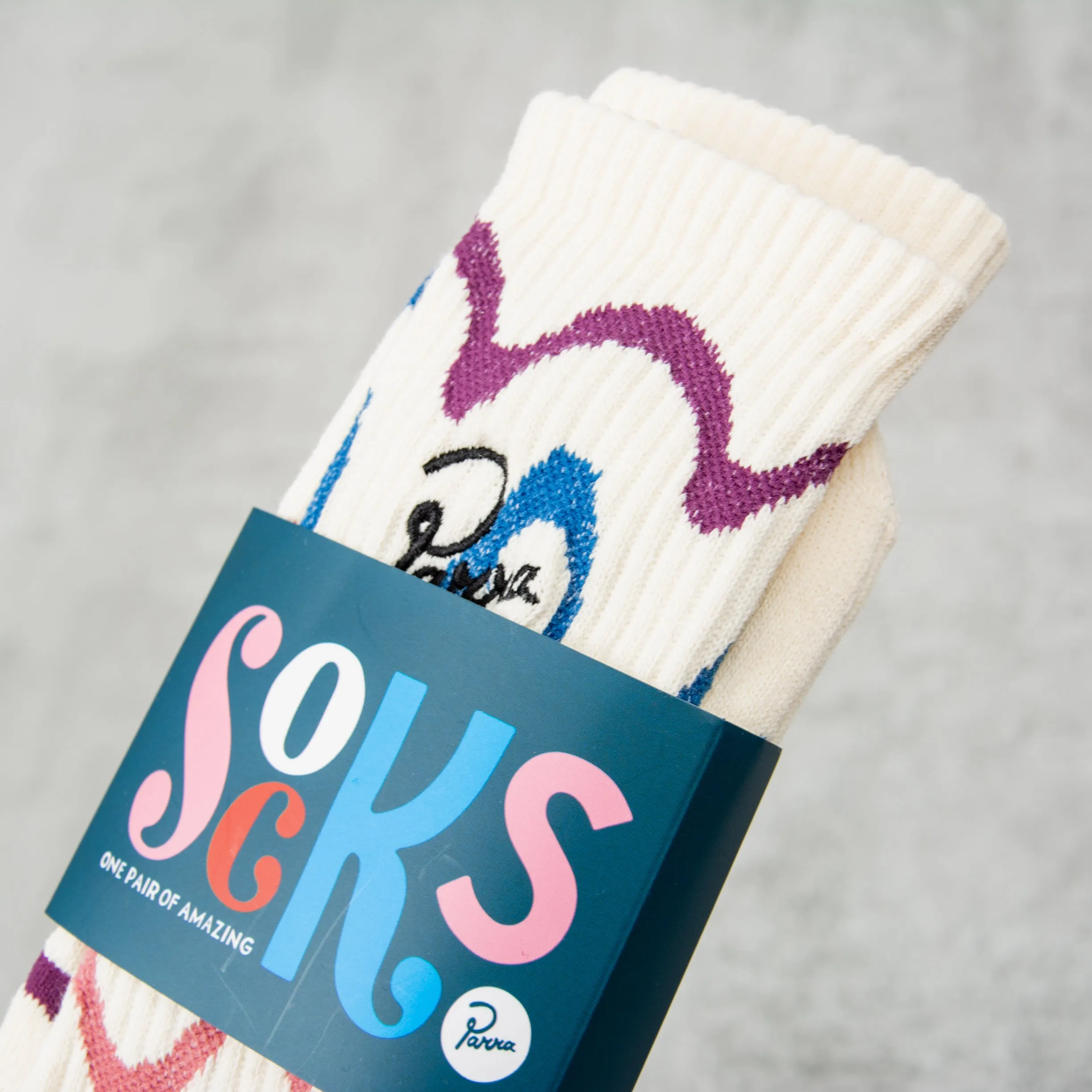 By Parra Sock Wave Crew Sock - White