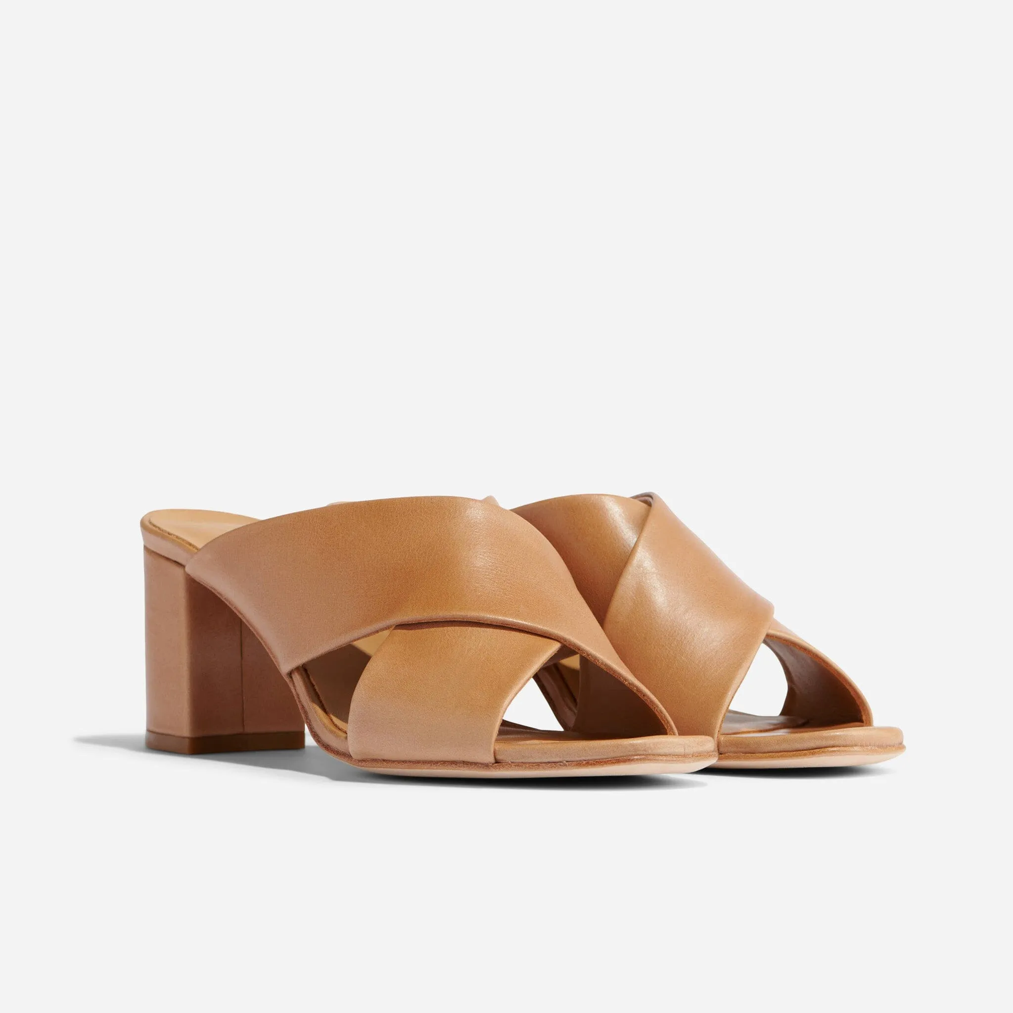 Carina Cross Strap Mule Almond