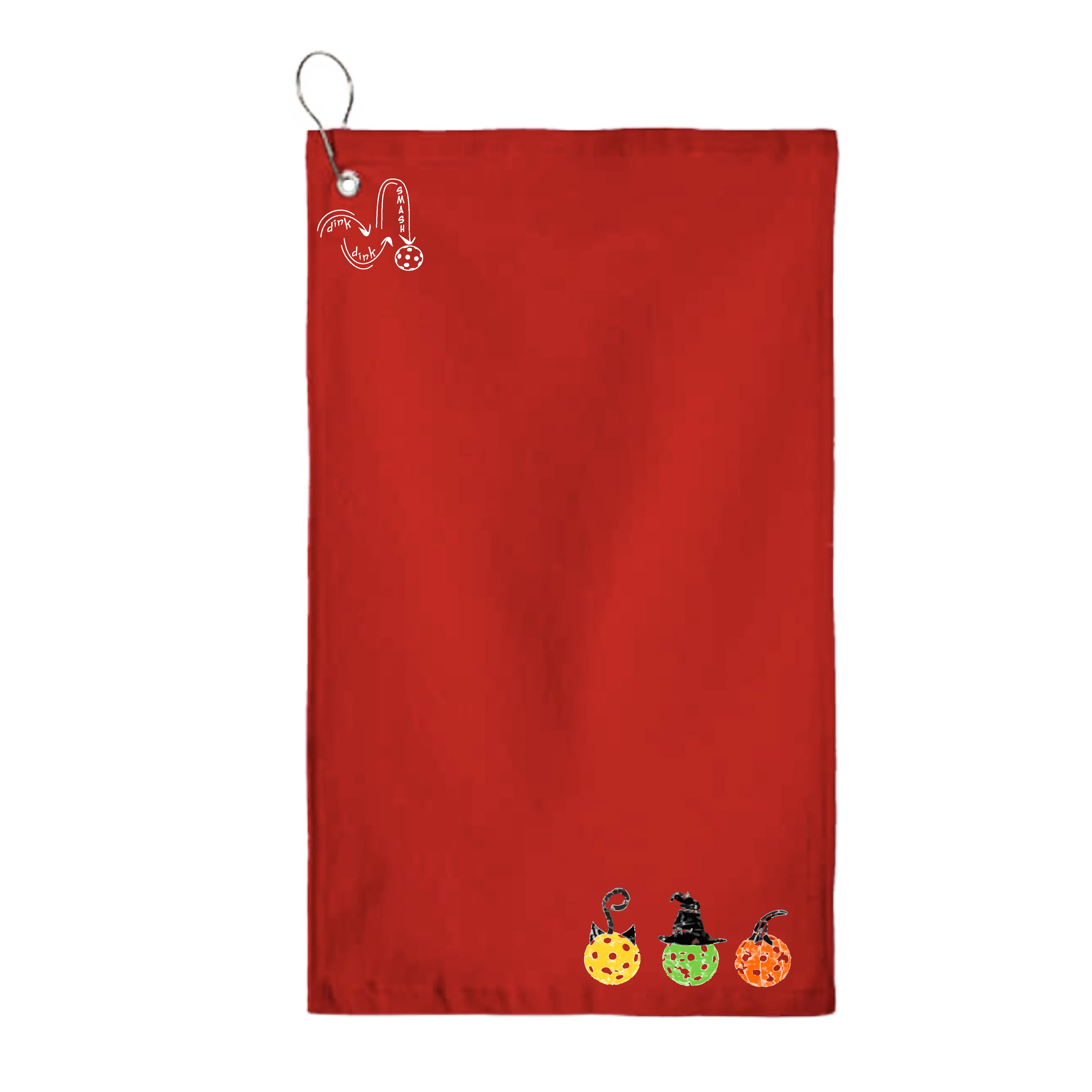 Cat Witch Pumpkin  | Pickleball Court Towels | Grommeted 100% Cotton Terry Velour