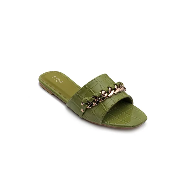 Chain Detailed Slide Sandal MY 226