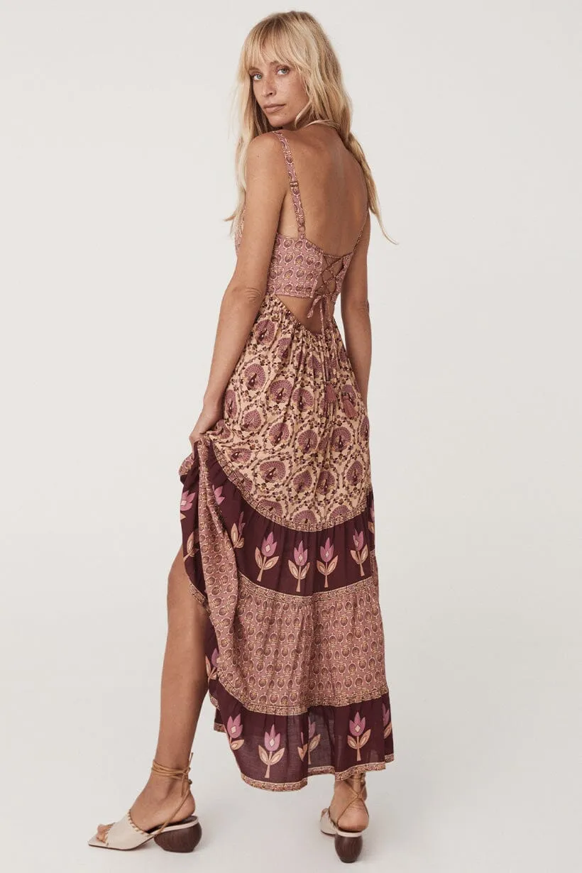 Chteau Quilted Strappy Maxi Dress | Grape