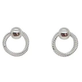 Circle Rings stud earrings Silver