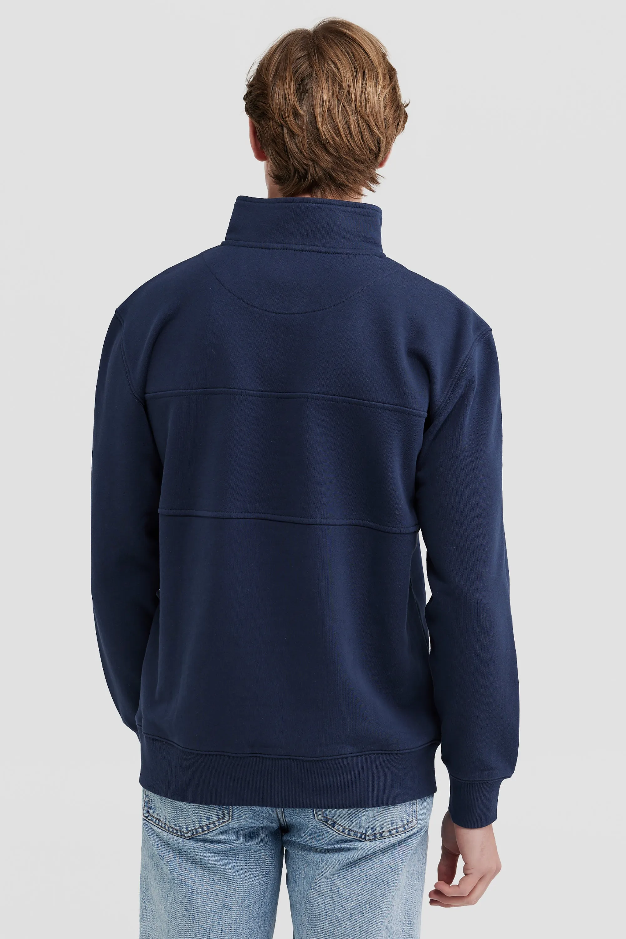 Classic Logo Quarter Zip Solid Navy