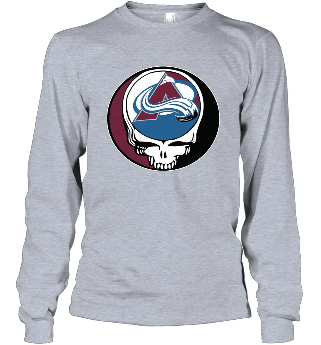 Colorado Avalanche Grateful Dead Steal Your Face Hockey NHL Adult Long Sleeve T-Shirt