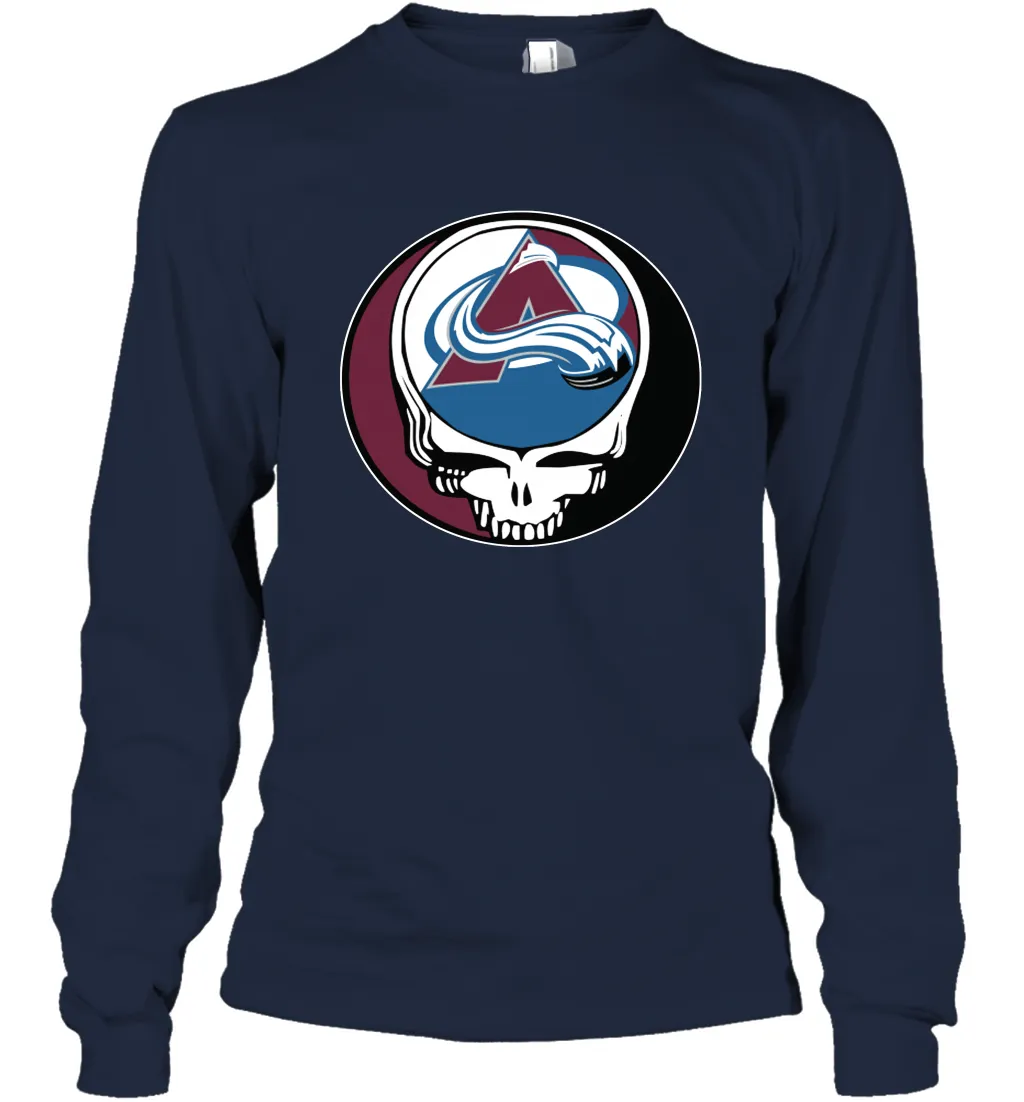 Colorado Avalanche Grateful Dead Steal Your Face Hockey NHL Adult Long Sleeve T-Shirt