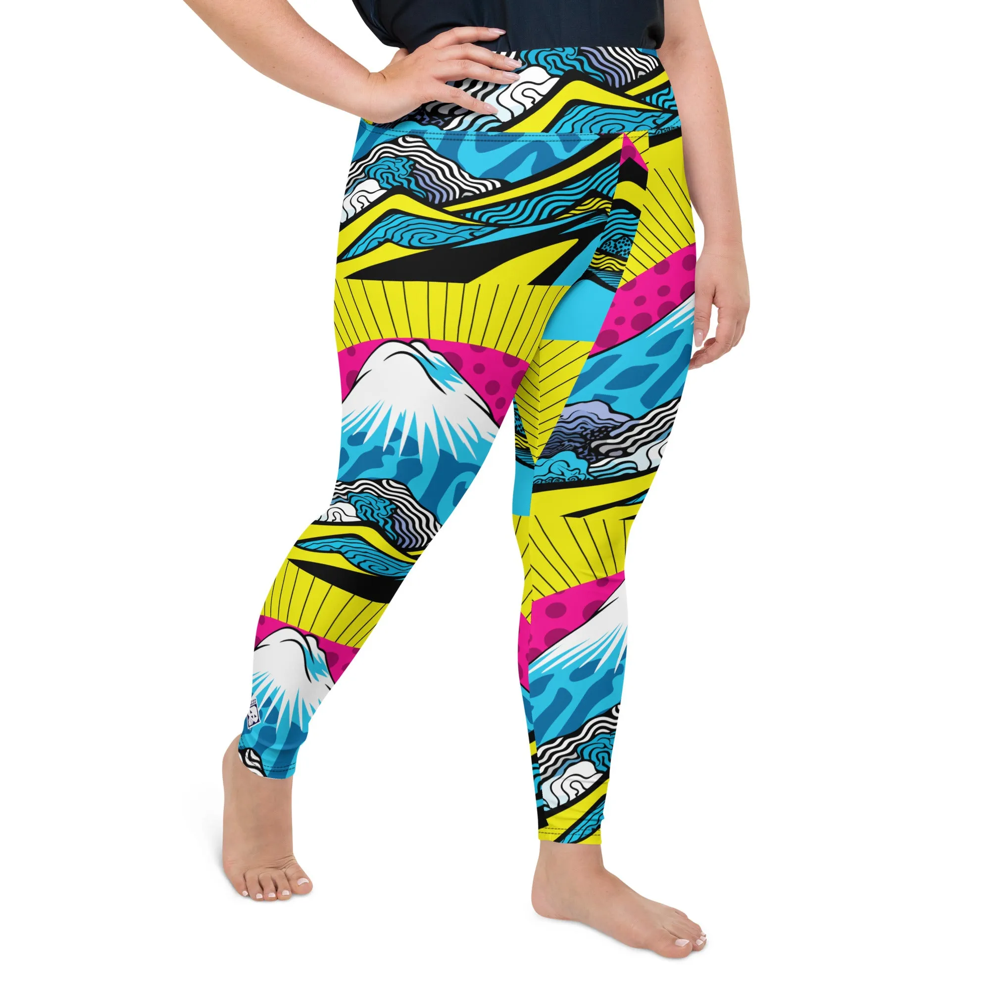 Colorful and Vibrant Roy Lichtenstein Mt Fuji Yoga Plus Sized Pants for Women 002