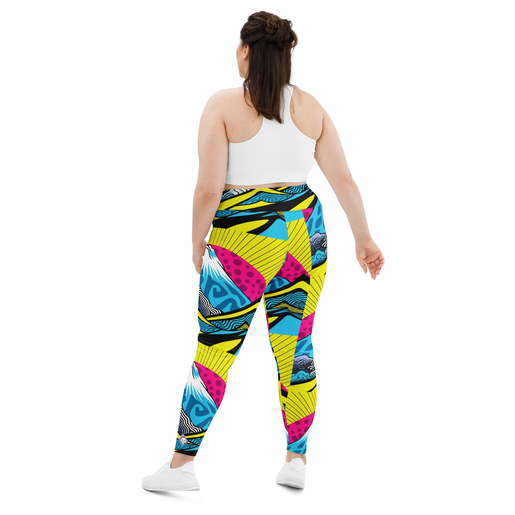 Colorful and Vibrant Roy Lichtenstein Mt Fuji Yoga Plus Sized Pants for Women 002