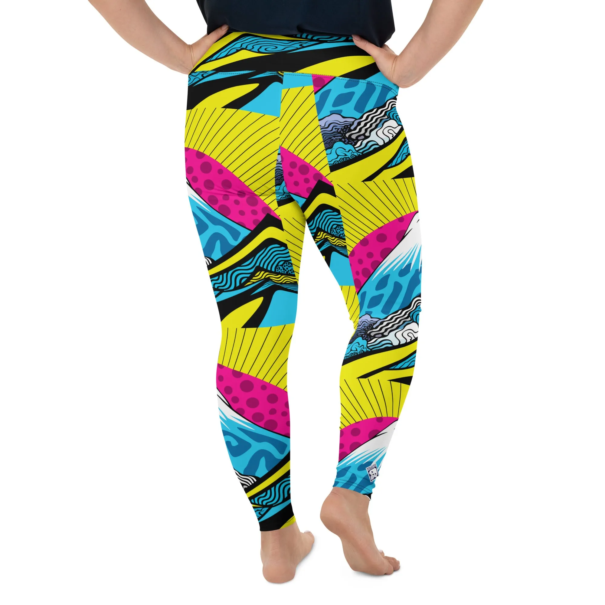 Colorful and Vibrant Roy Lichtenstein Mt Fuji Yoga Plus Sized Pants for Women 002