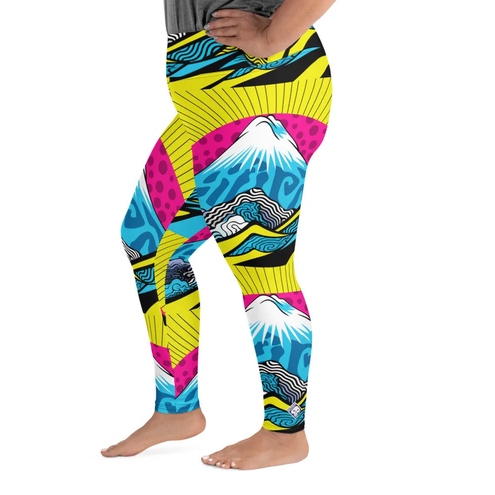 Colorful and Vibrant Roy Lichtenstein Mt Fuji Yoga Plus Sized Pants for Women 002