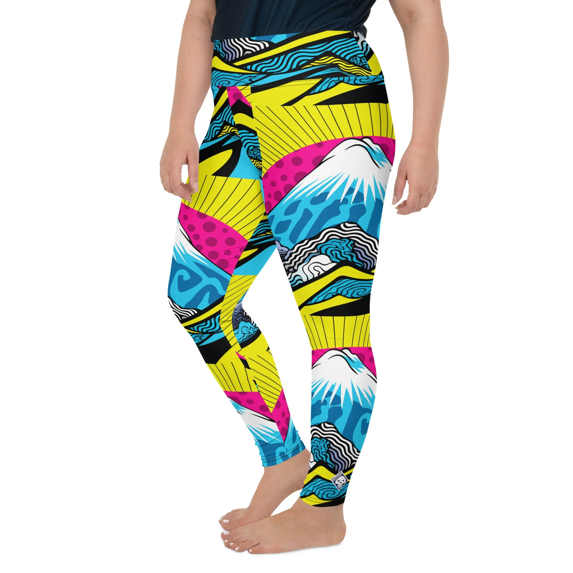 Colorful and Vibrant Roy Lichtenstein Mt Fuji Yoga Plus Sized Pants for Women 002