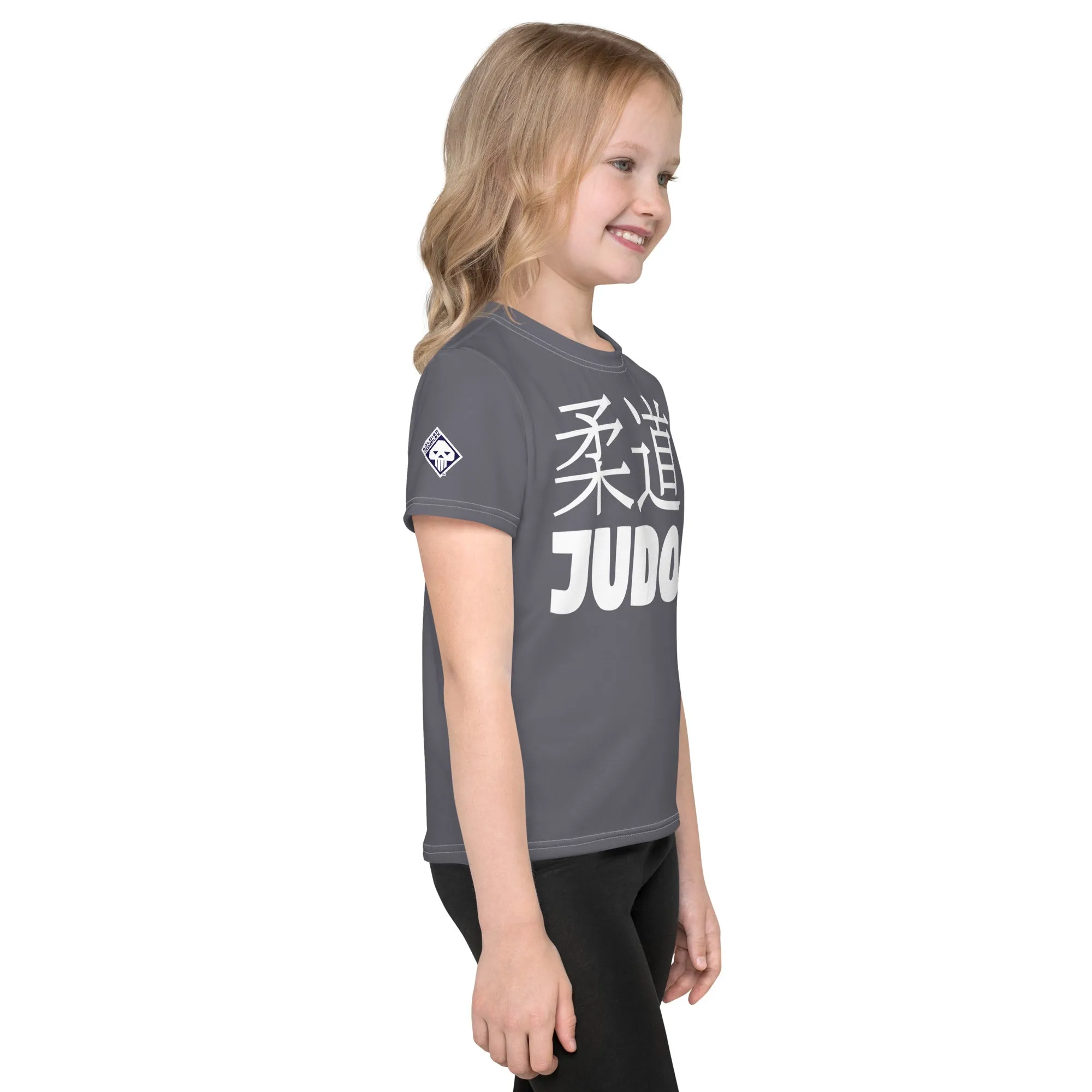 Confidently Active: Girl's Short Sleeve Classic Judo Rash Guard - Charcoal