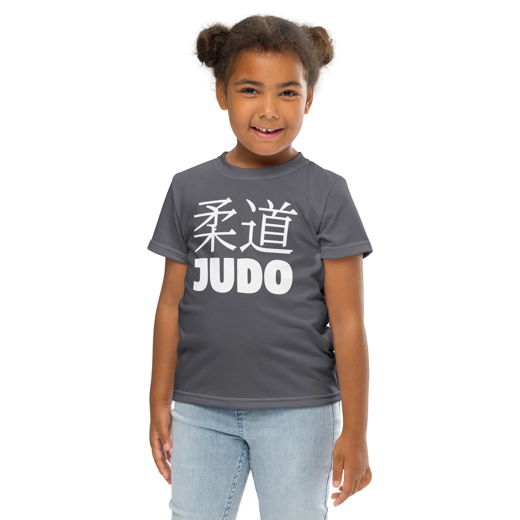 Confidently Active: Girl's Short Sleeve Classic Judo Rash Guard - Charcoal