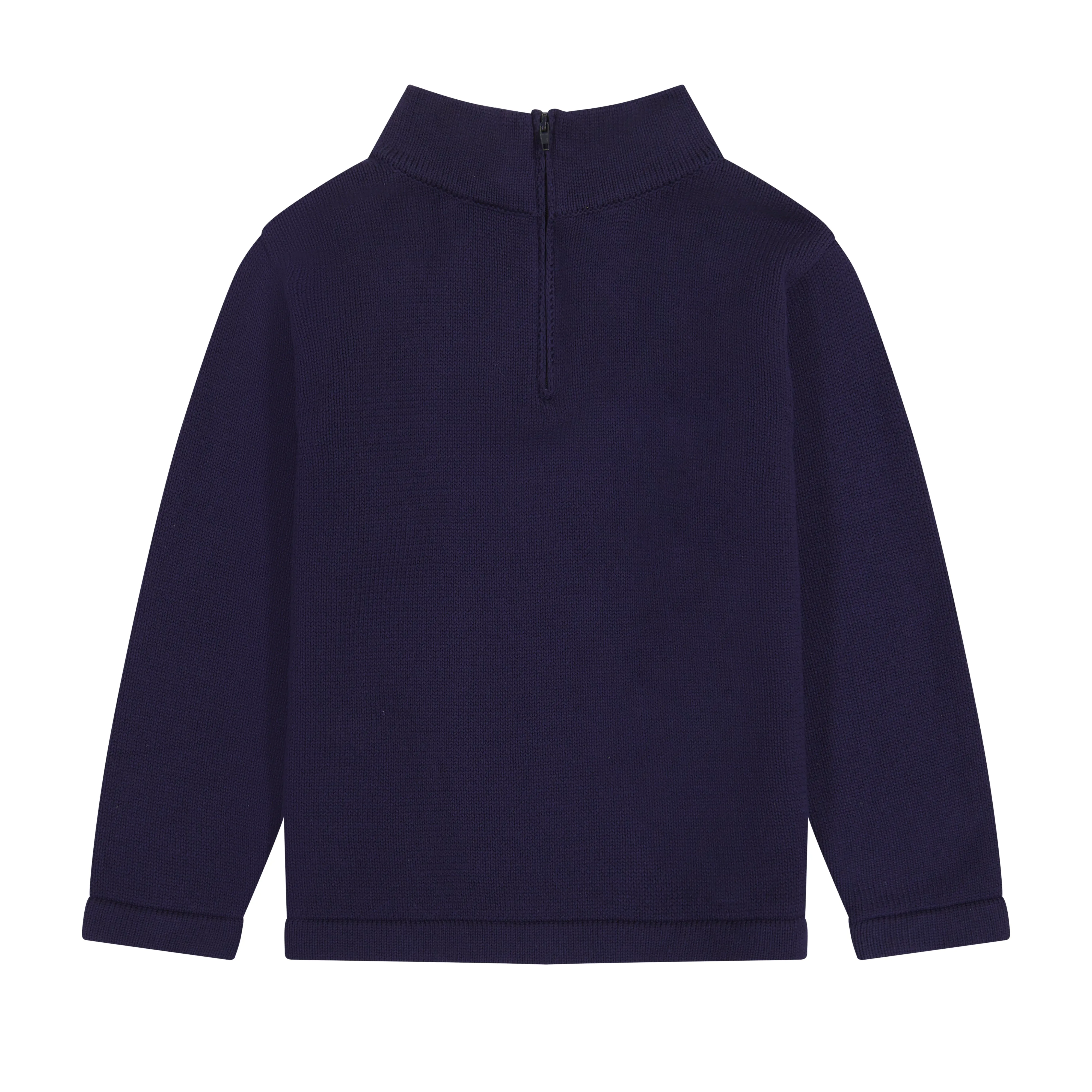 Cotton Boys Zip Sweater Navy