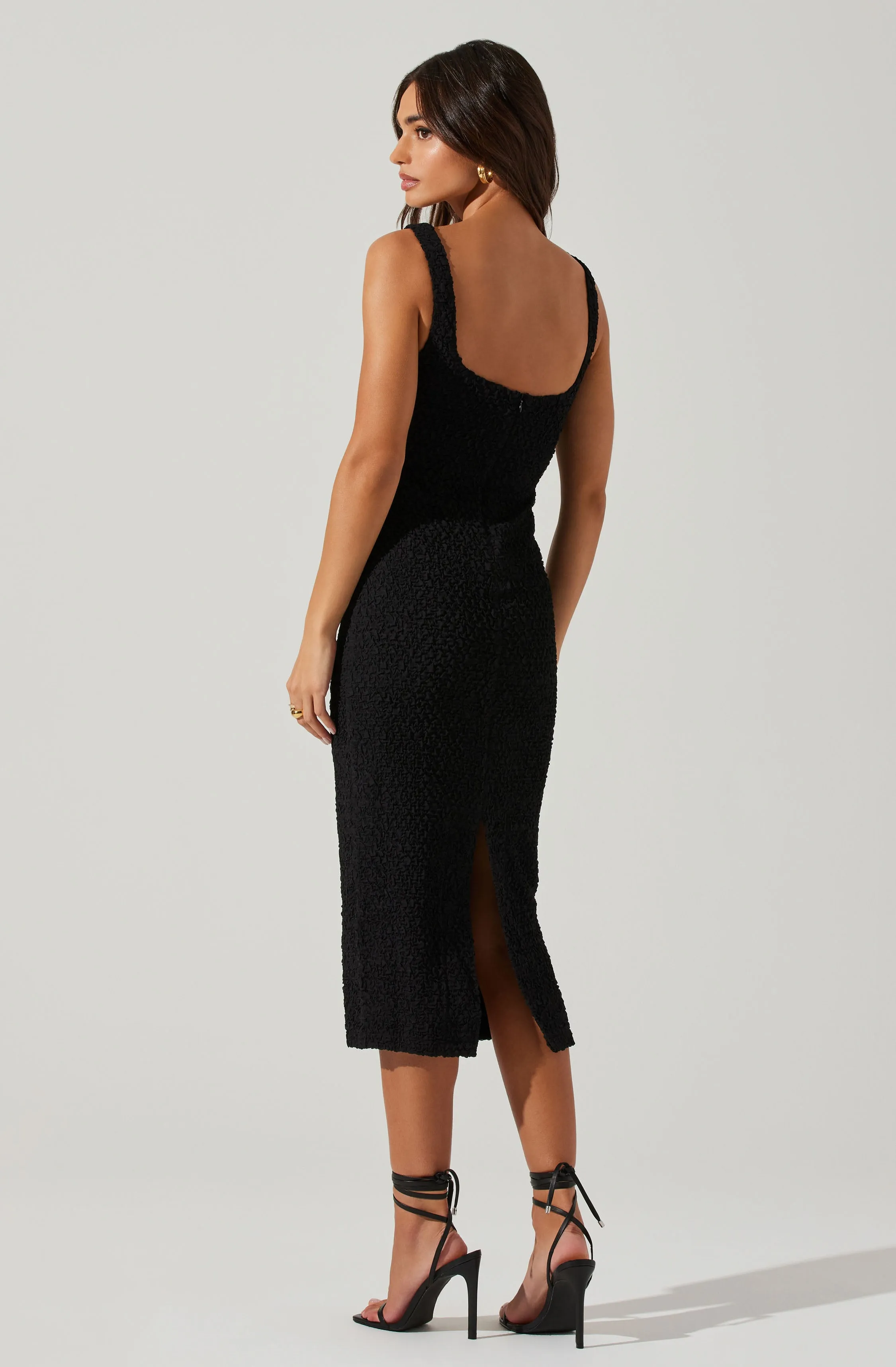 Crisanta Textured Midi Dress