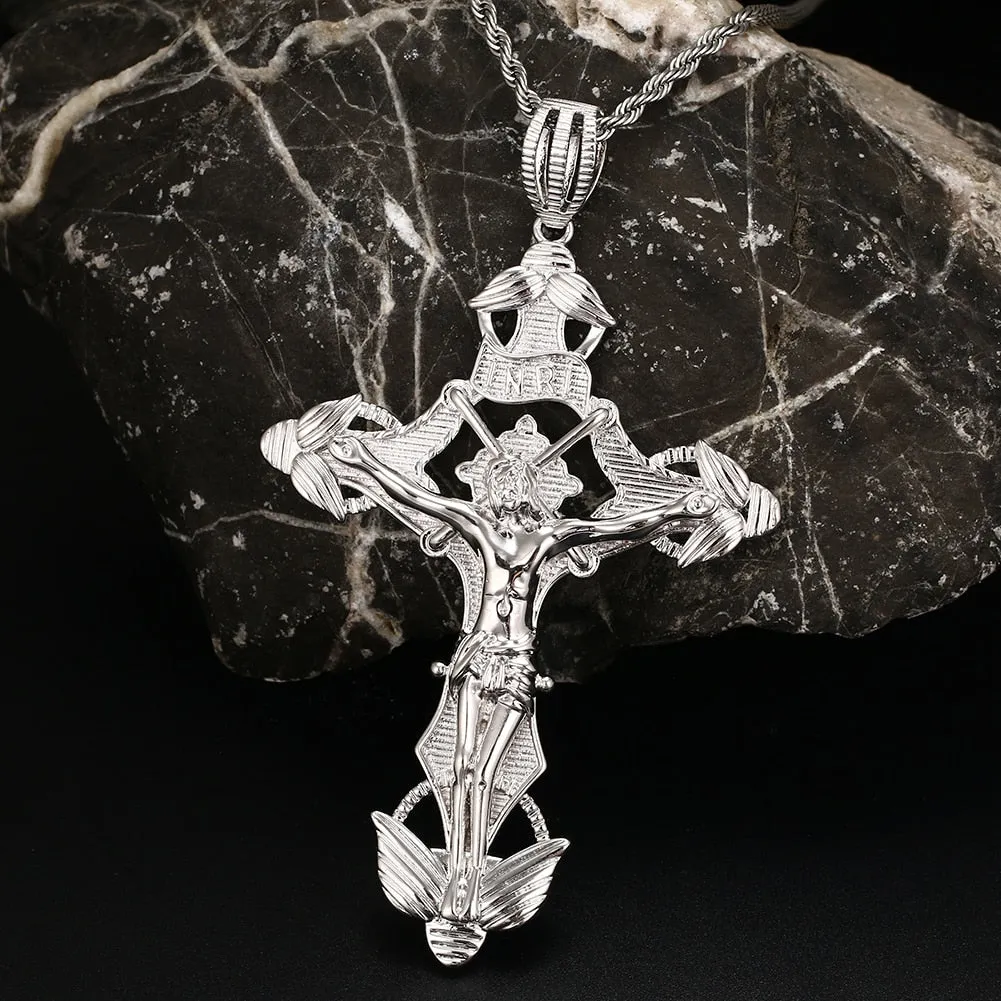 Crucifix Cross Pendant-Inri Cross Necklace- Jesus pendant- Hip Hop Gifts