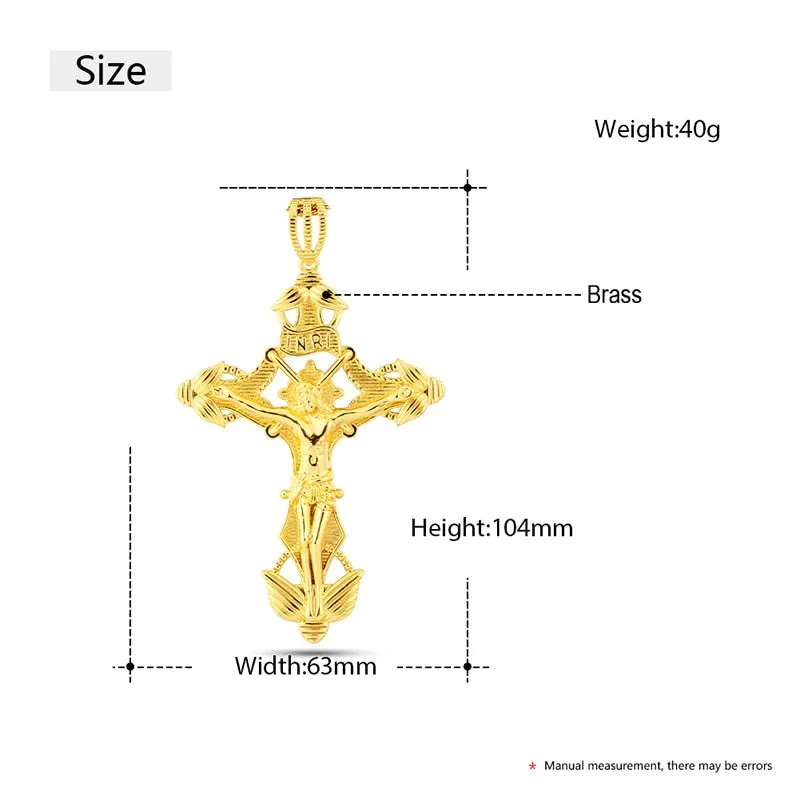 Crucifix Cross Pendant-Inri Cross Necklace- Jesus pendant- Hip Hop Gifts