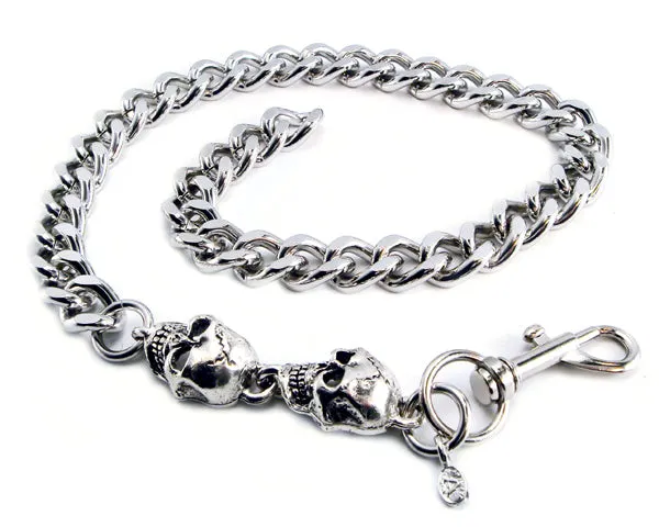 Cut Leash Chain Necklace with Skull