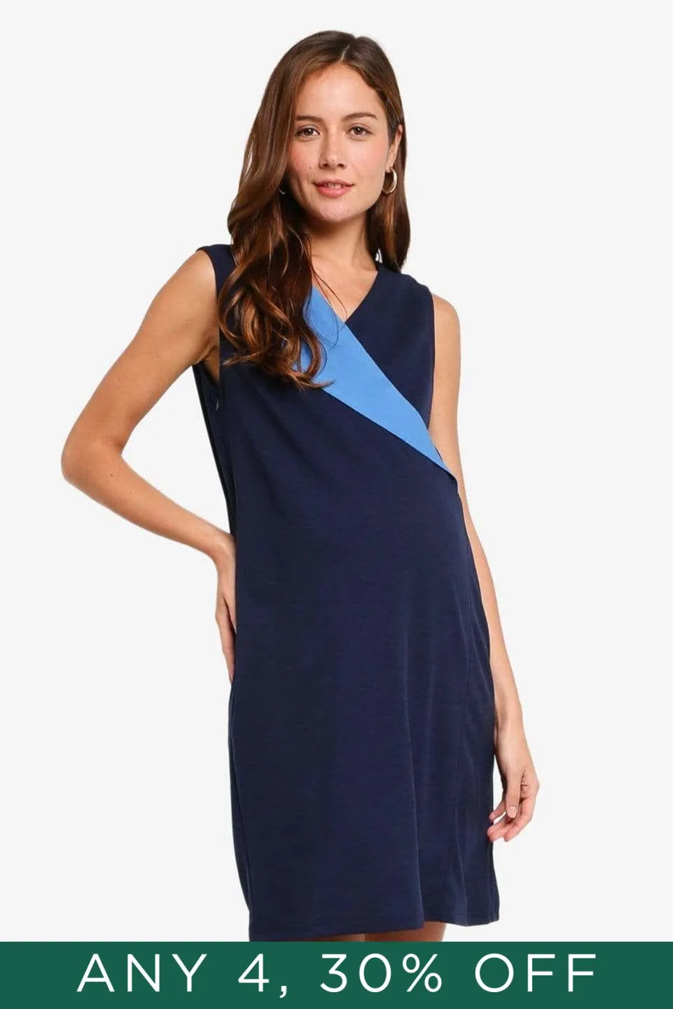 Delores Sleeveless Nursing Dress Navy