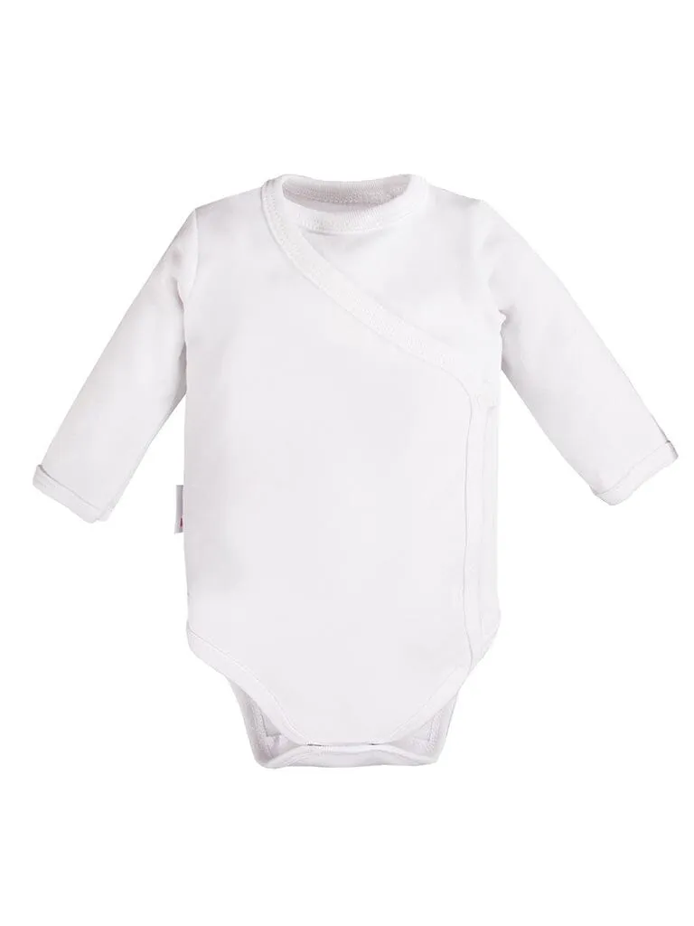 Early Baby Bodysuit, Envelope Design - White