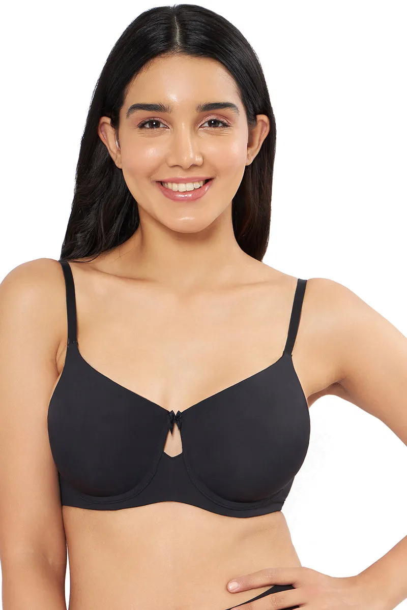 Elegant Dream Padded Wired T-shirt Bra - Black