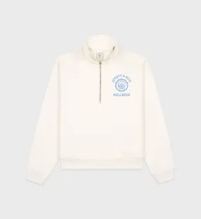 Emblem Quarter Zip - Coconut/Sky Blue