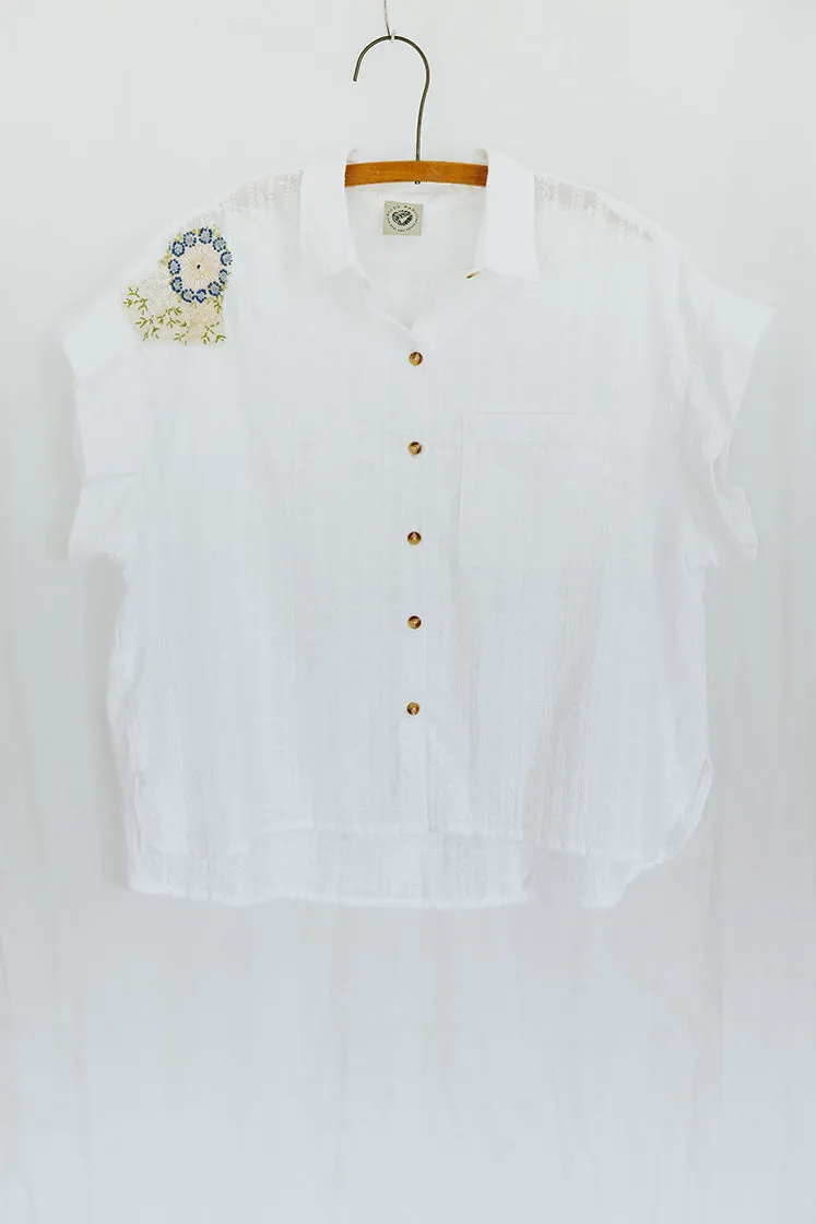 Embroidered Button-Up