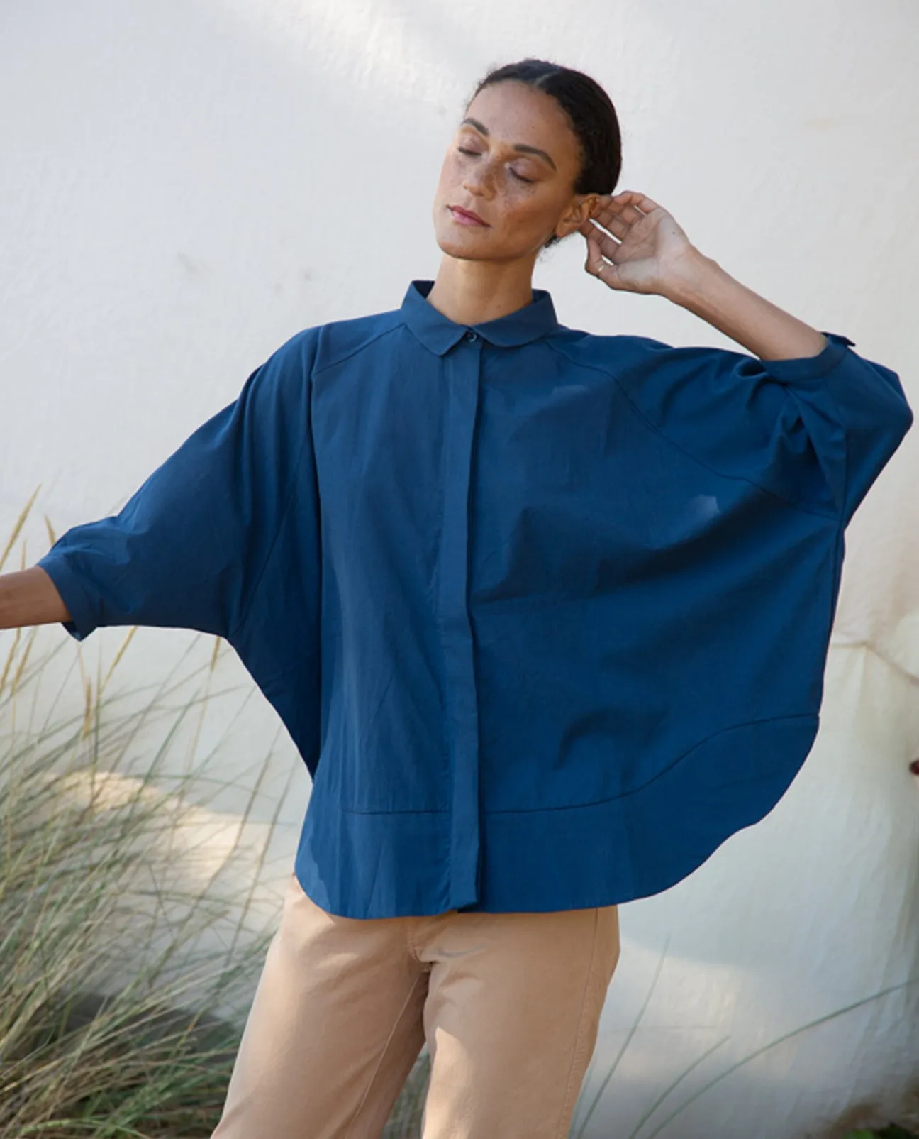 Everly Organic Cotton Shirt In Indigo