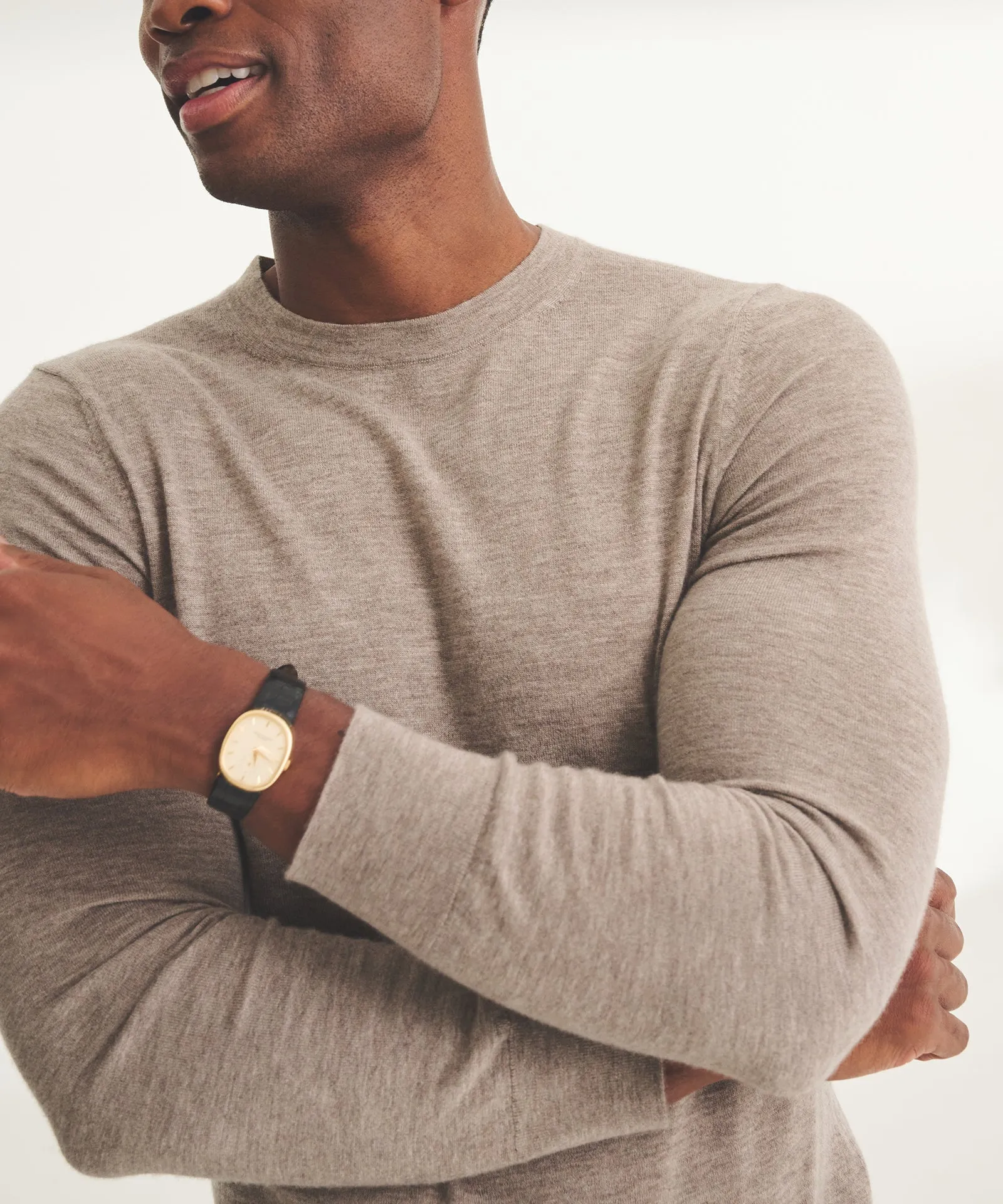 Fancy Cashmere Long Sleeve Crewneck