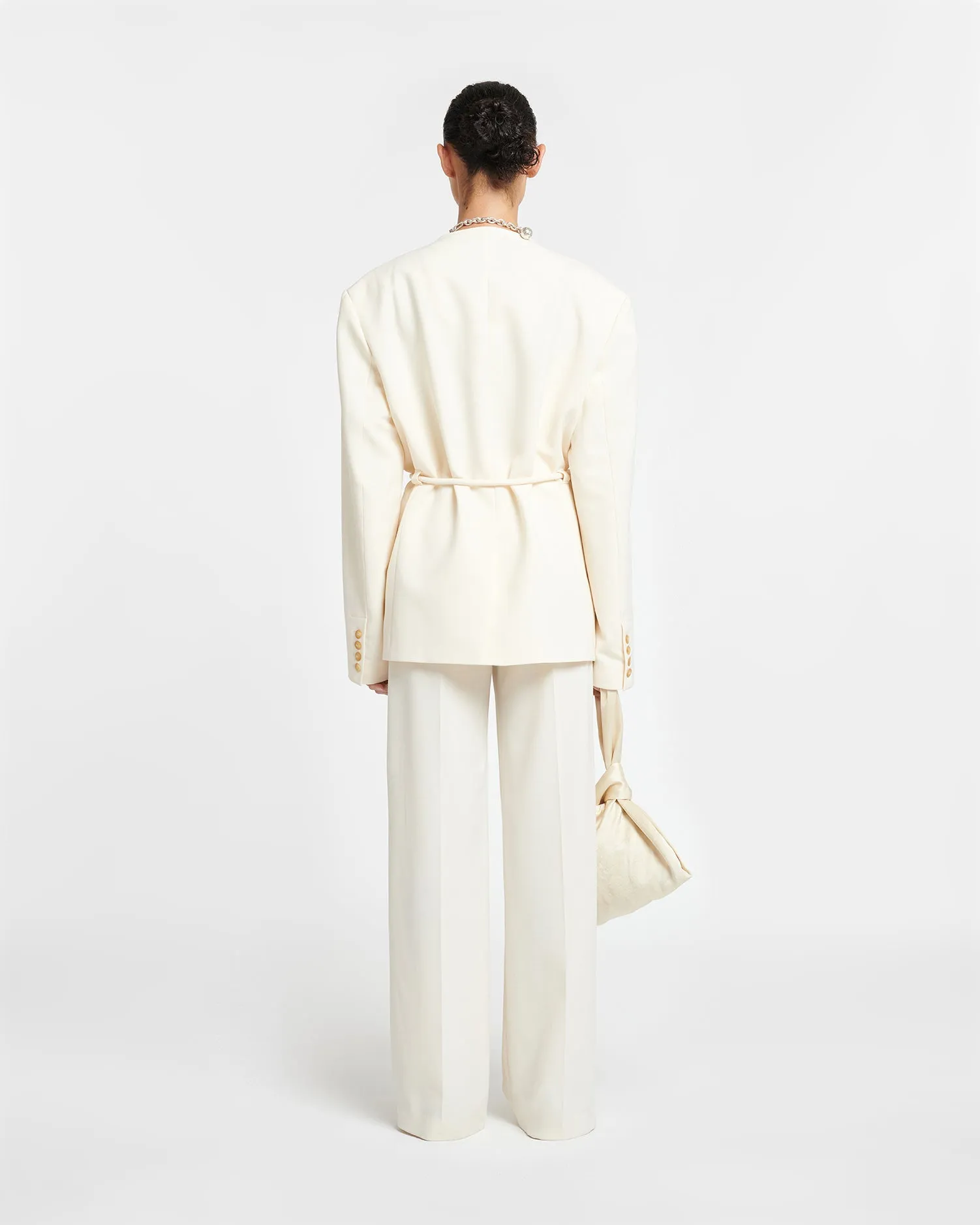 Fem - Belted Cady Blazer - Creme