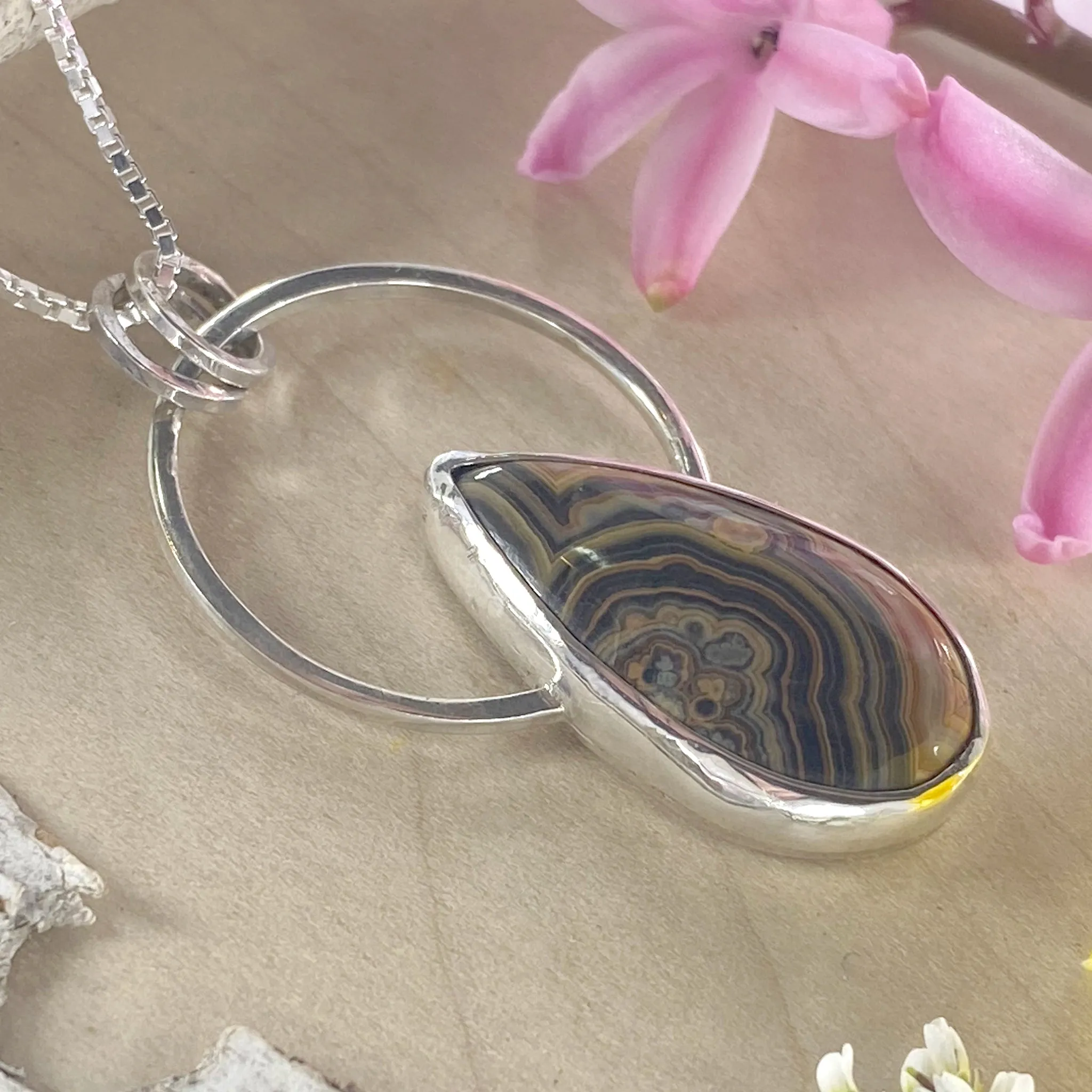 Flowering Tube Onyx Pendant Necklace