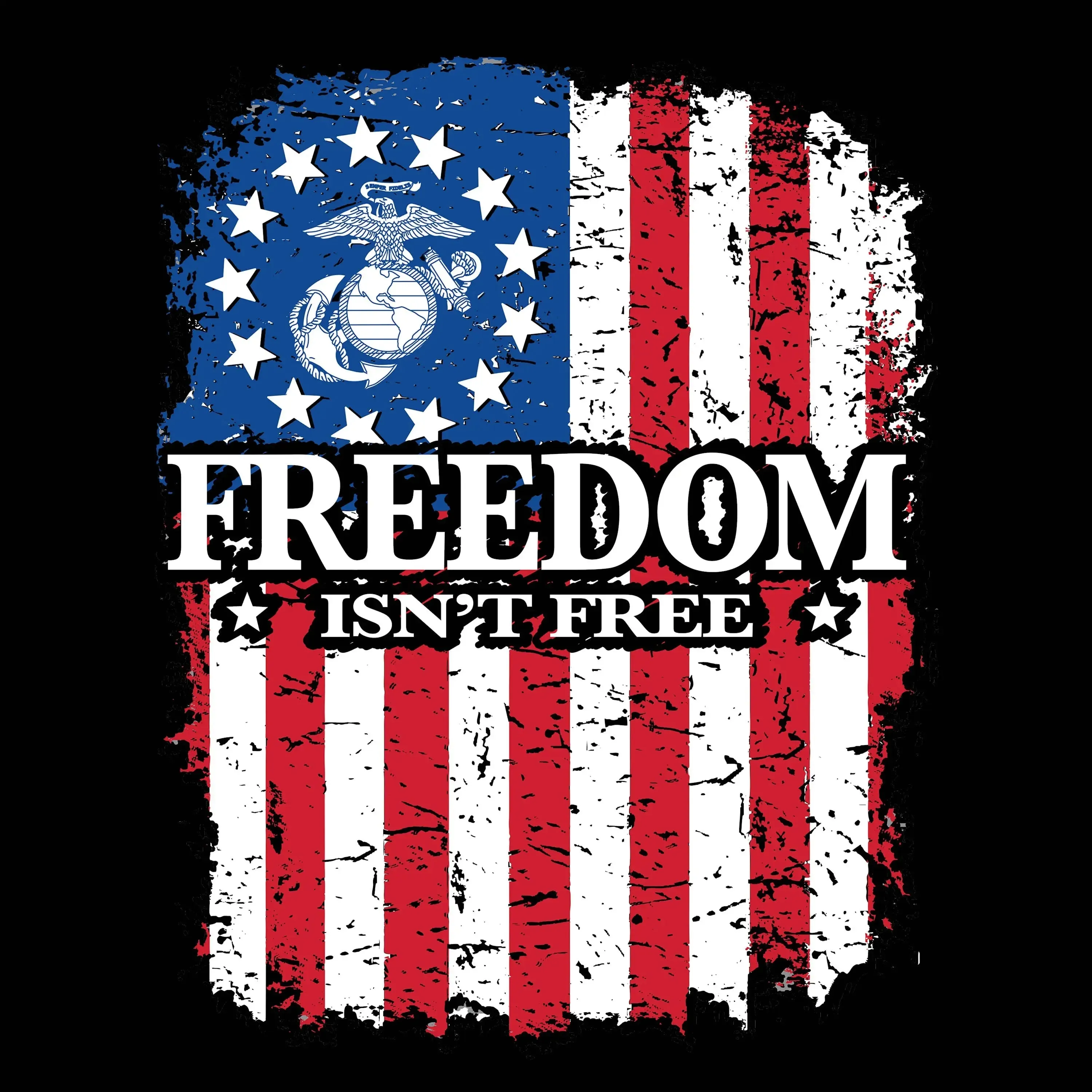 Freedom Flag 2-Sided Women's V-Neck Tee