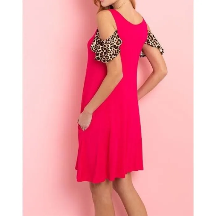 Fuchsia Knit Shift Dress