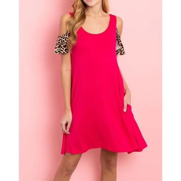 Fuchsia Knit Shift Dress