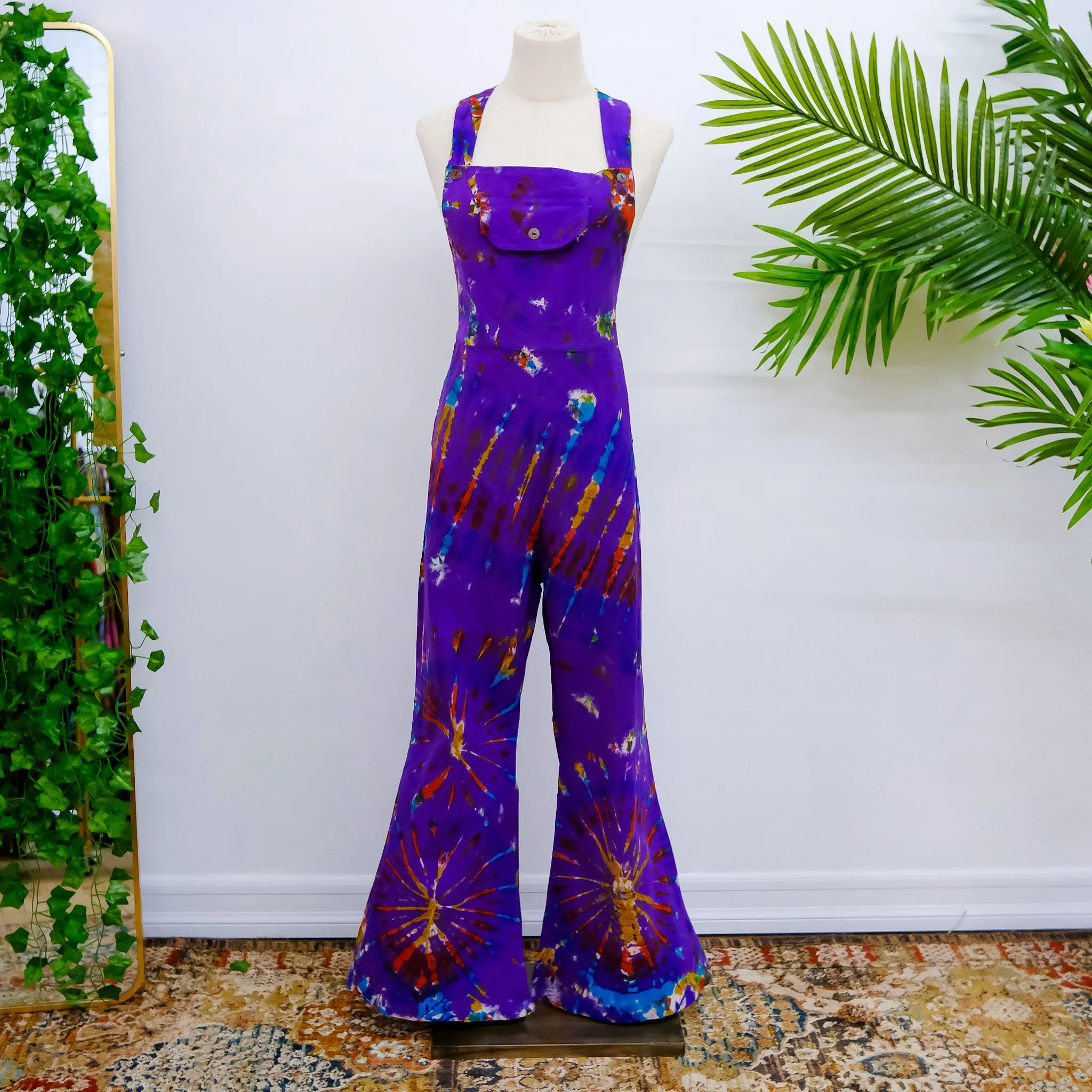 Funky Tie Dye Jumpsuit with Bell Bottom