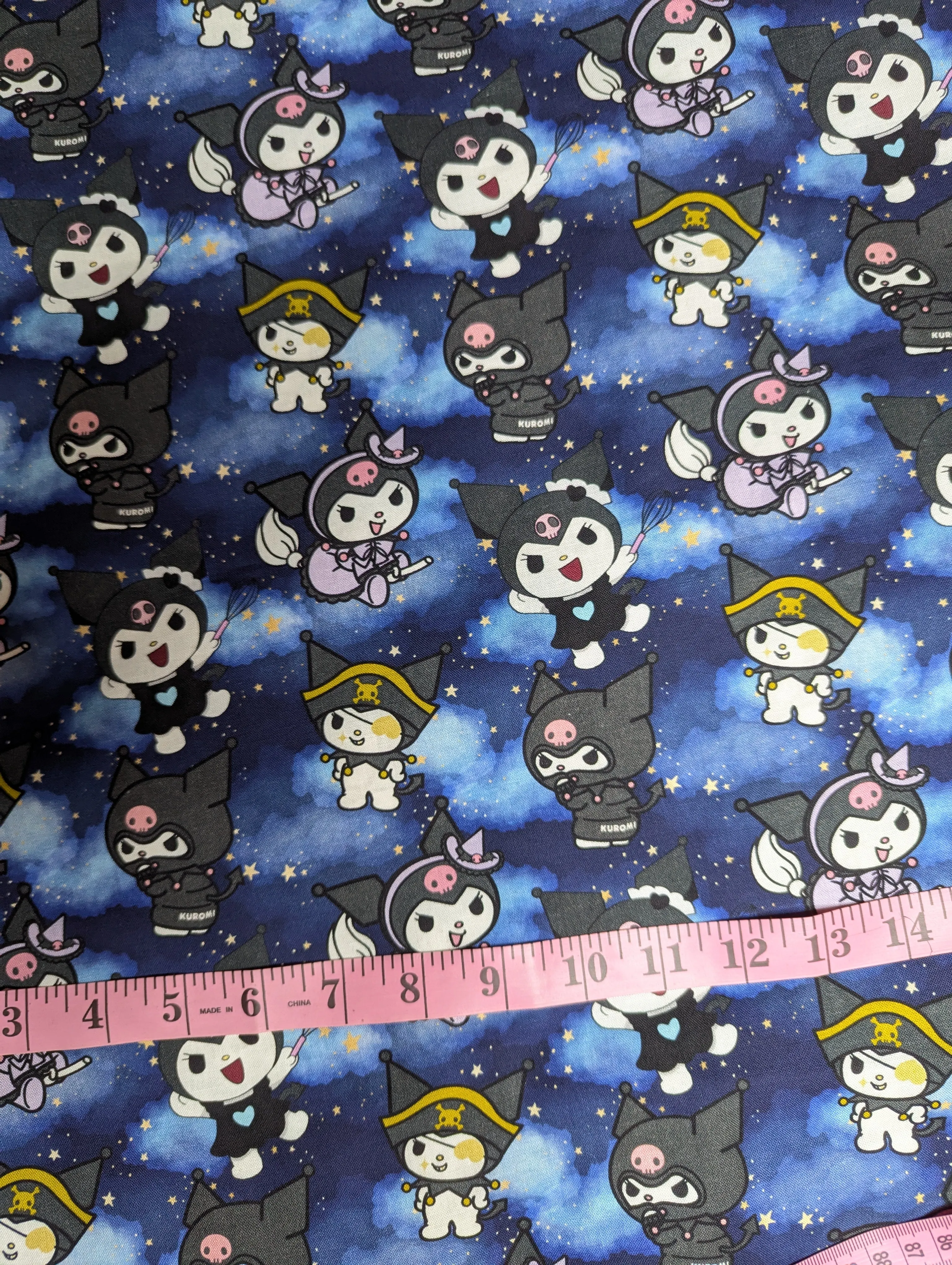 Galaxy Kuromi Cotton Woven Fabric - READY TO SHIP